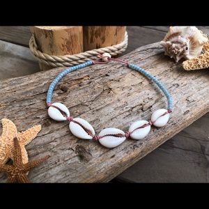 All natural cowrie shell choker